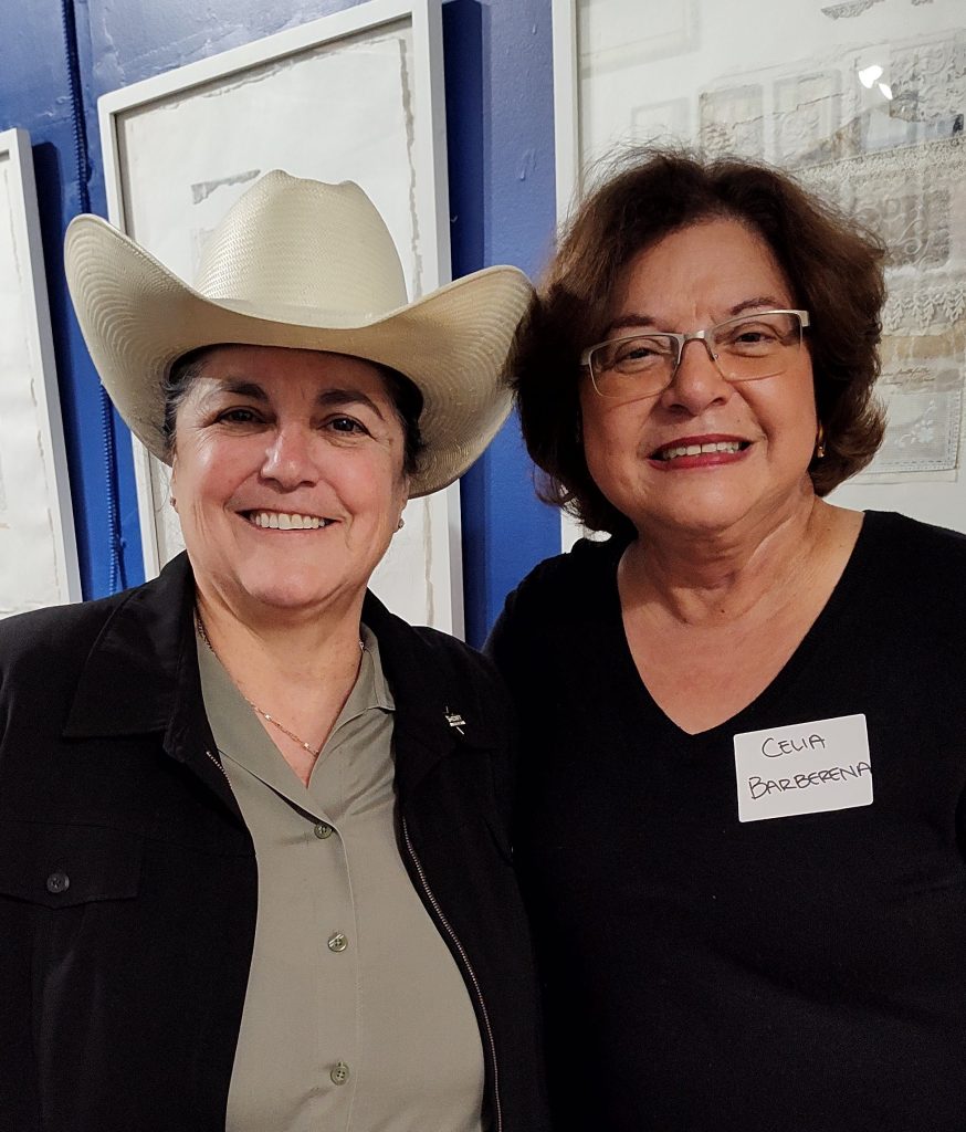 Celia at political event with Sheriff Tina Nieto, first Monterey County female Sheriff